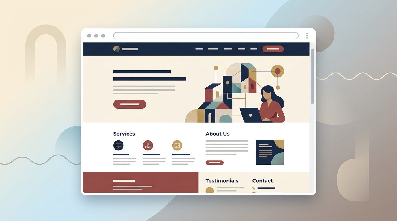 Site vitrine d'entreprise affiché dans un navigateur web, illustration d'un site professionnel de présentation